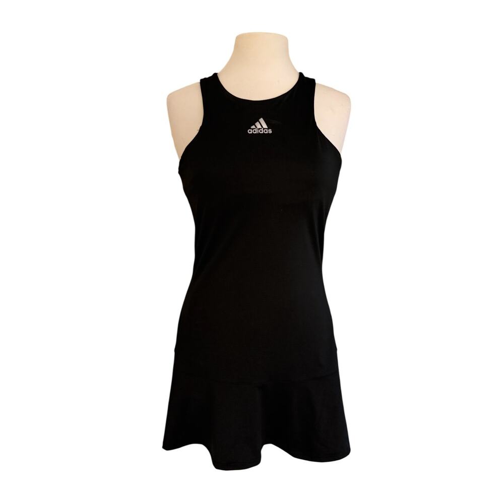 Adidas Women’s Tennis Y Dress Black Built-In Bra Athletic Racerback Sz M